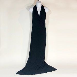 YAYA AFLALO black jersey 'Ipanema' draped halter gown
